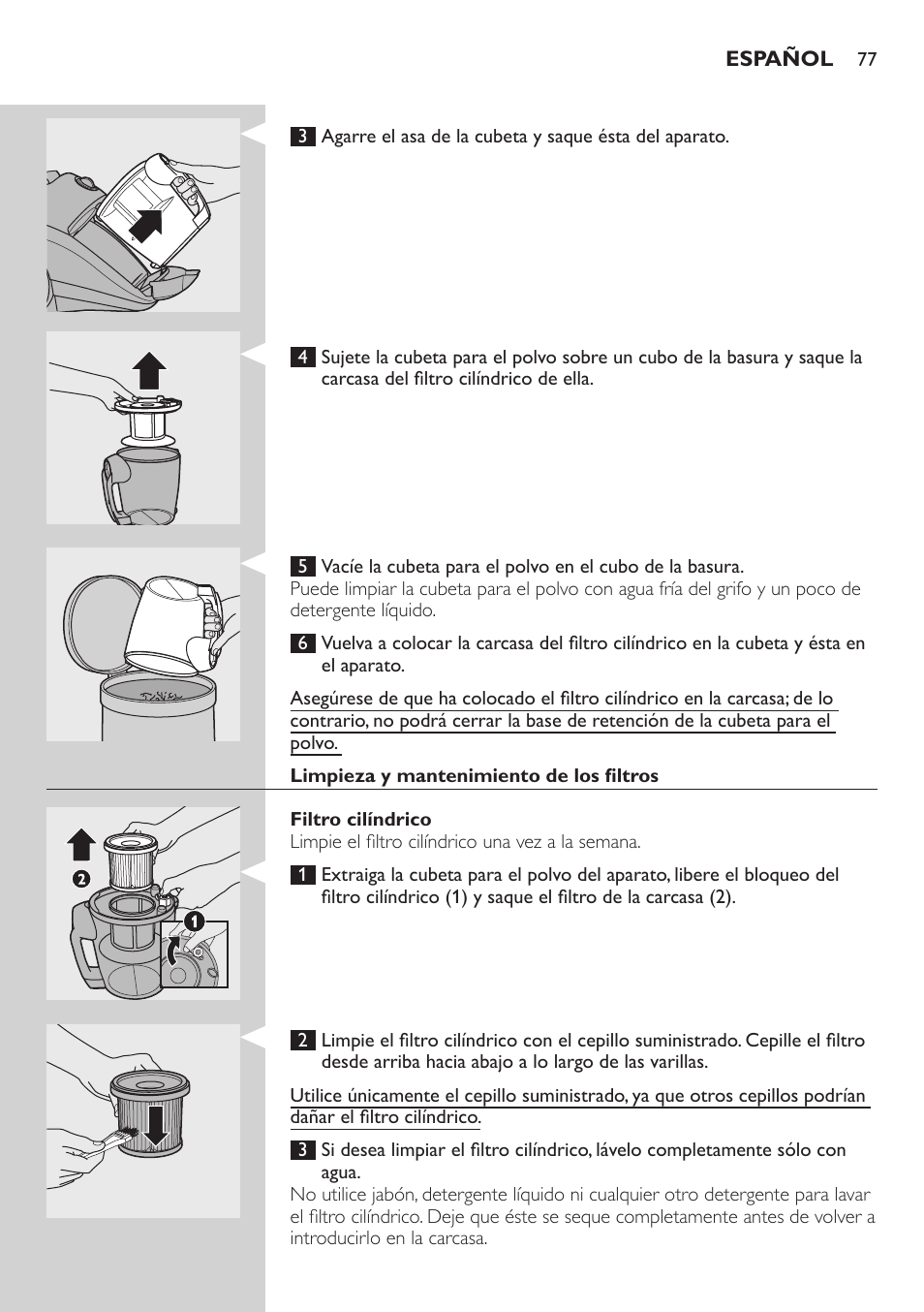Philips EasyClean Aspirador sin bolsa User Manual | Page 77 / 230