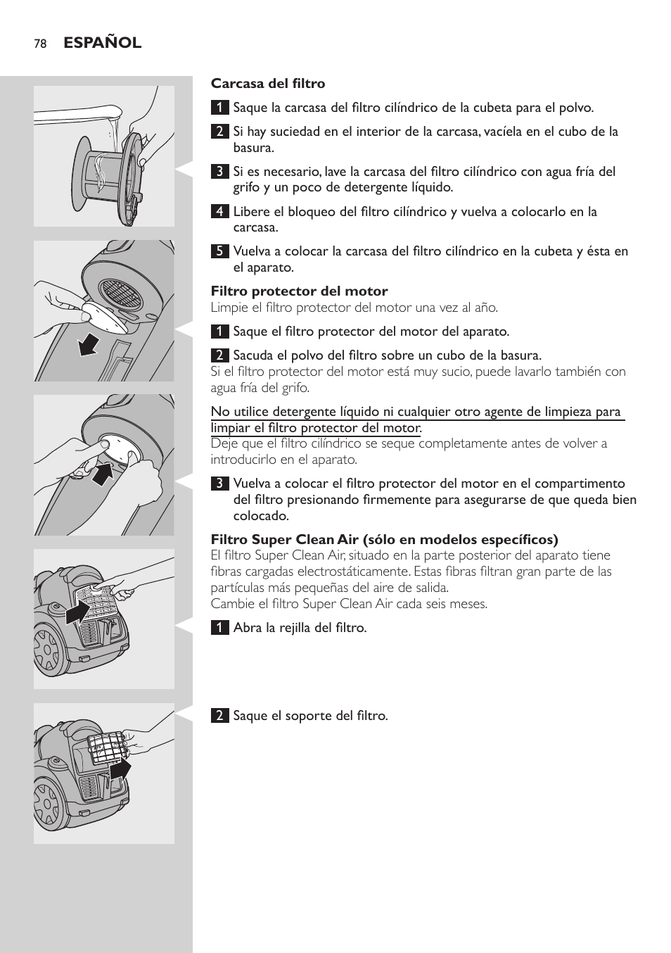 Philips EasyClean Aspirador sin bolsa User Manual | Page 78 / 230