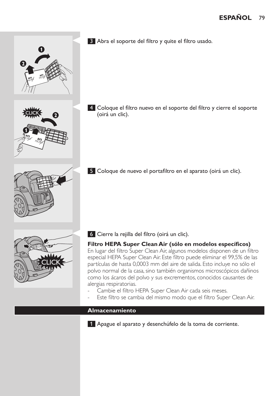 Philips EasyClean Aspirador sin bolsa User Manual | Page 79 / 230