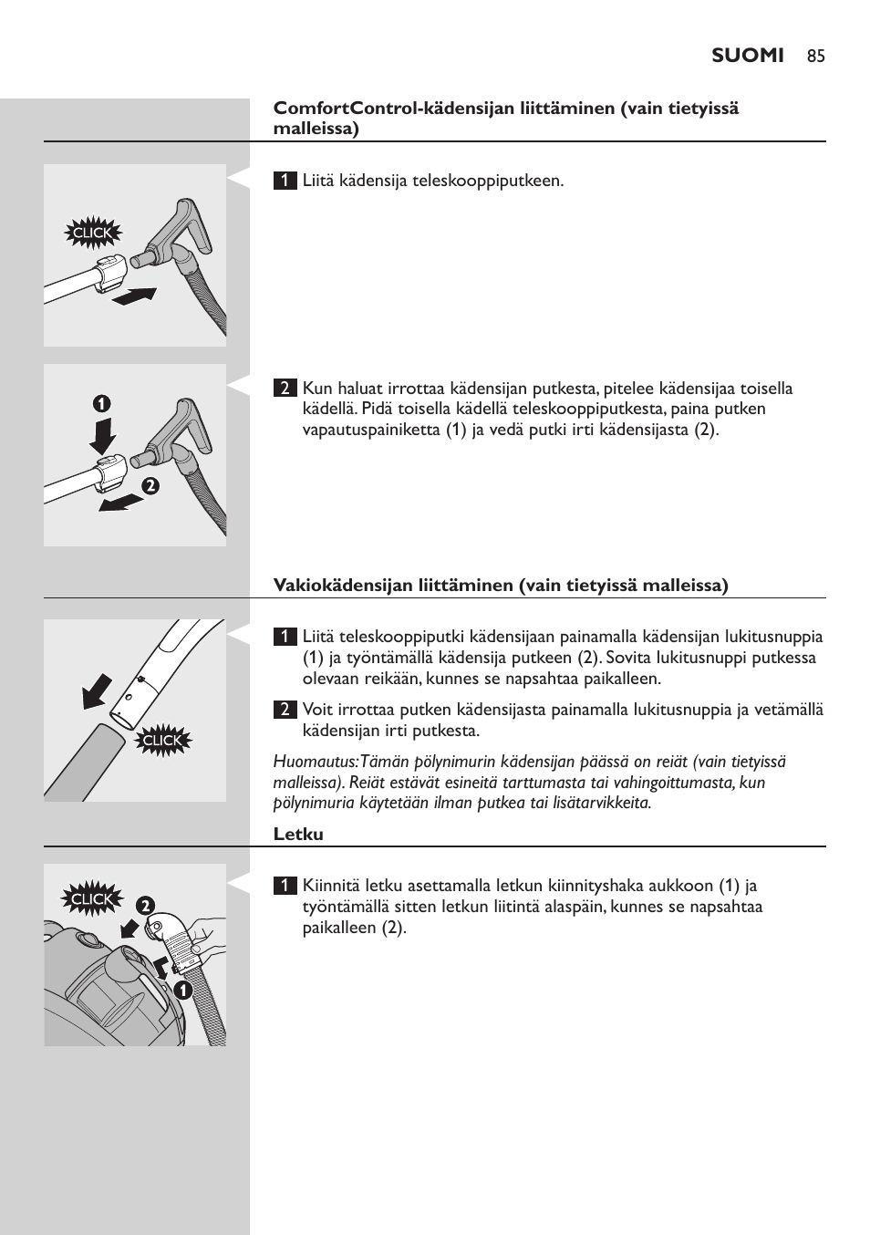 Philips EasyClean Aspirador sin bolsa User Manual | Page 85 / 230