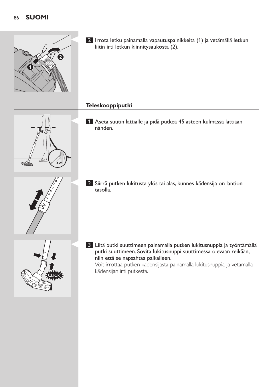 Philips EasyClean Aspirador sin bolsa User Manual | Page 86 / 230