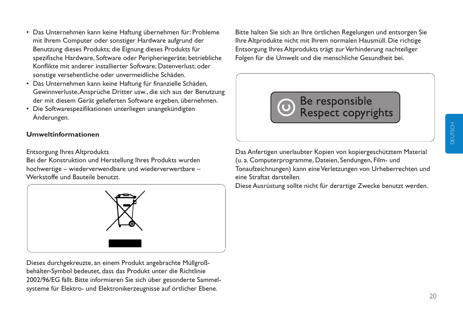 Philips FMXXFD00B/00 User Manual | Page 20 / 98