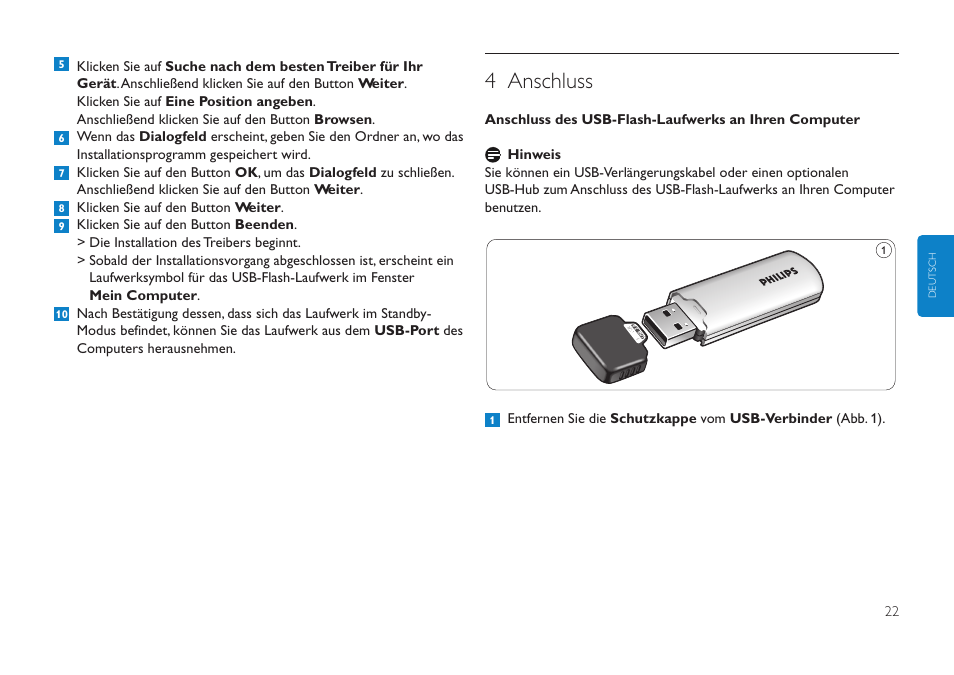 4 anschluss | Philips FMXXFD00B/00 User Manual | Page 22 / 98