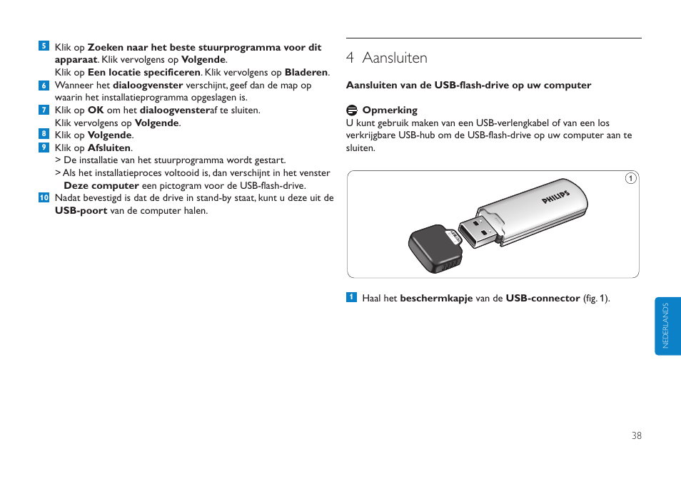 4 aansluiten | Philips FMXXFD00B/00 User Manual | Page 38 / 98