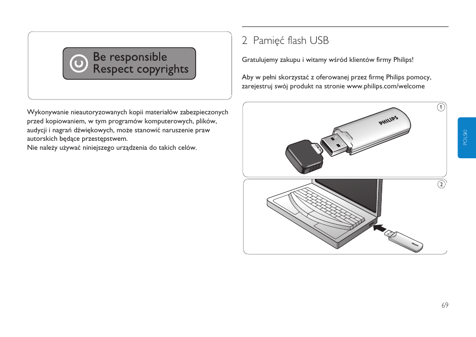 2 pamięć flash usb | Philips FMXXFD00B/00 User Manual | Page 69 / 98