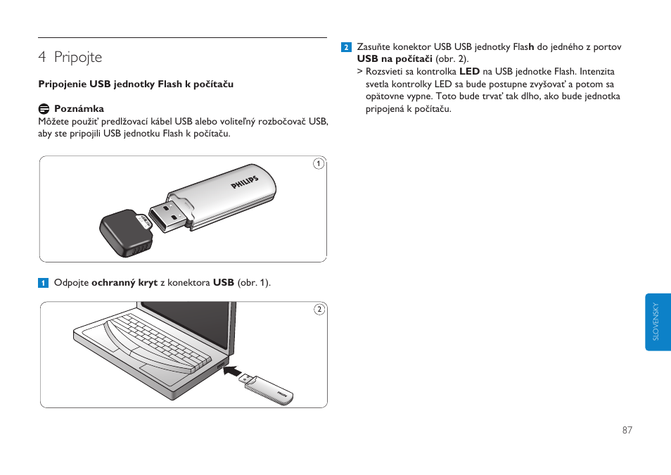 4 pripojte | Philips FMXXFD00B/00 User Manual | Page 87 / 98