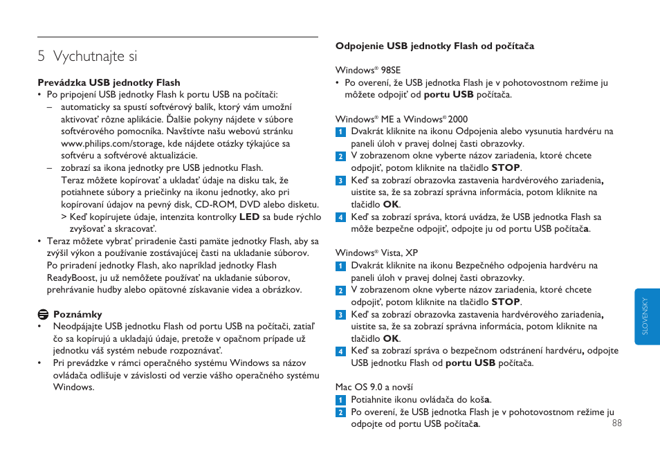5 vychutnajte si | Philips FMXXFD00B/00 User Manual | Page 88 / 98