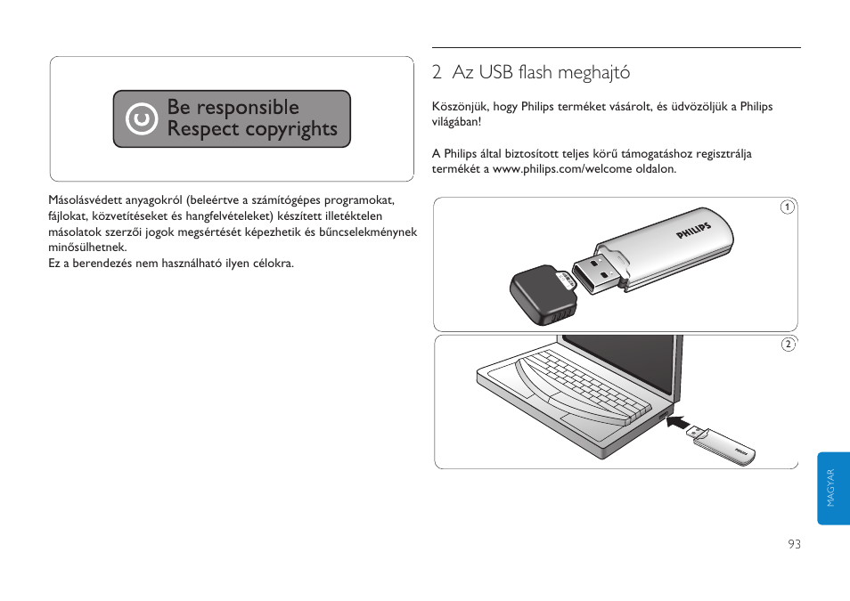 2 az usb flash meghajtó | Philips FMXXFD00B/00 User Manual | Page 93 / 98