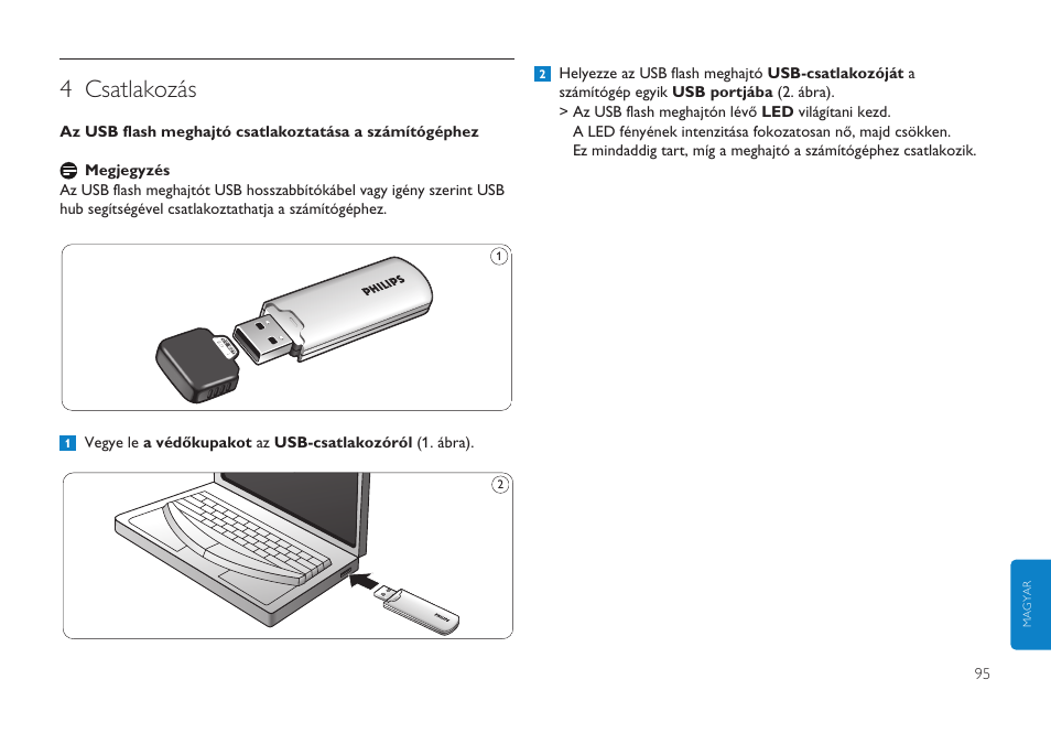 4 csatlakozás | Philips FMXXFD00B/00 User Manual | Page 95 / 98