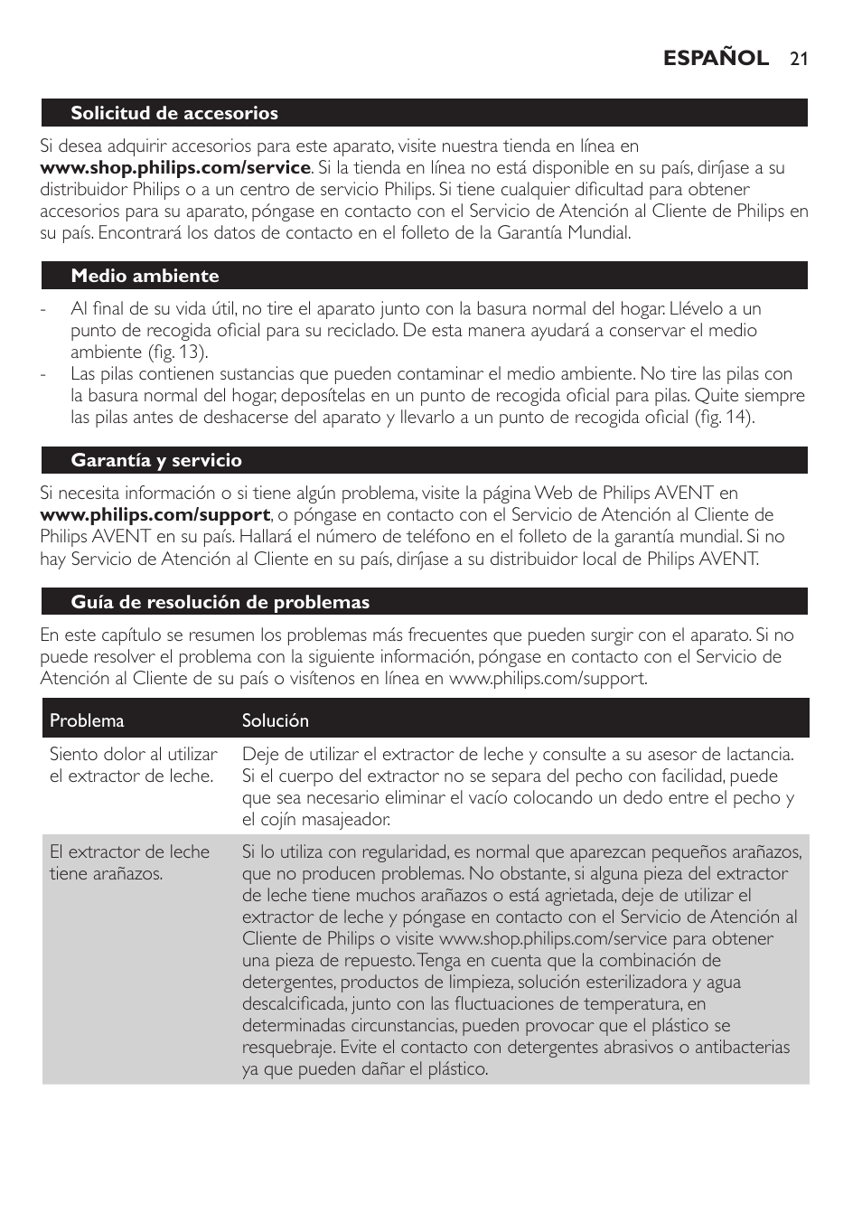 Philips AVENT Extractor eléctrico sencillo Comfort User Manual | Page 21 / 122