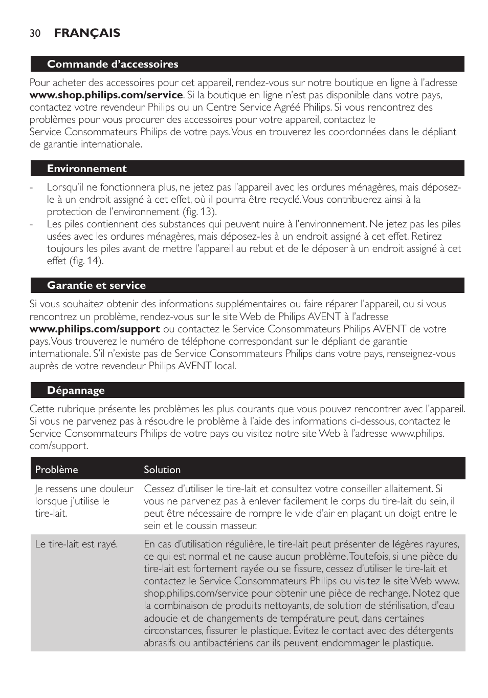 Philips AVENT Extractor eléctrico sencillo Comfort User Manual | Page 30 / 122