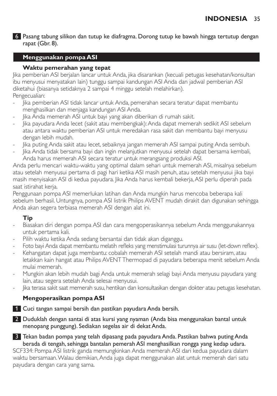 Philips AVENT Extractor eléctrico sencillo Comfort User Manual | Page 35 / 122