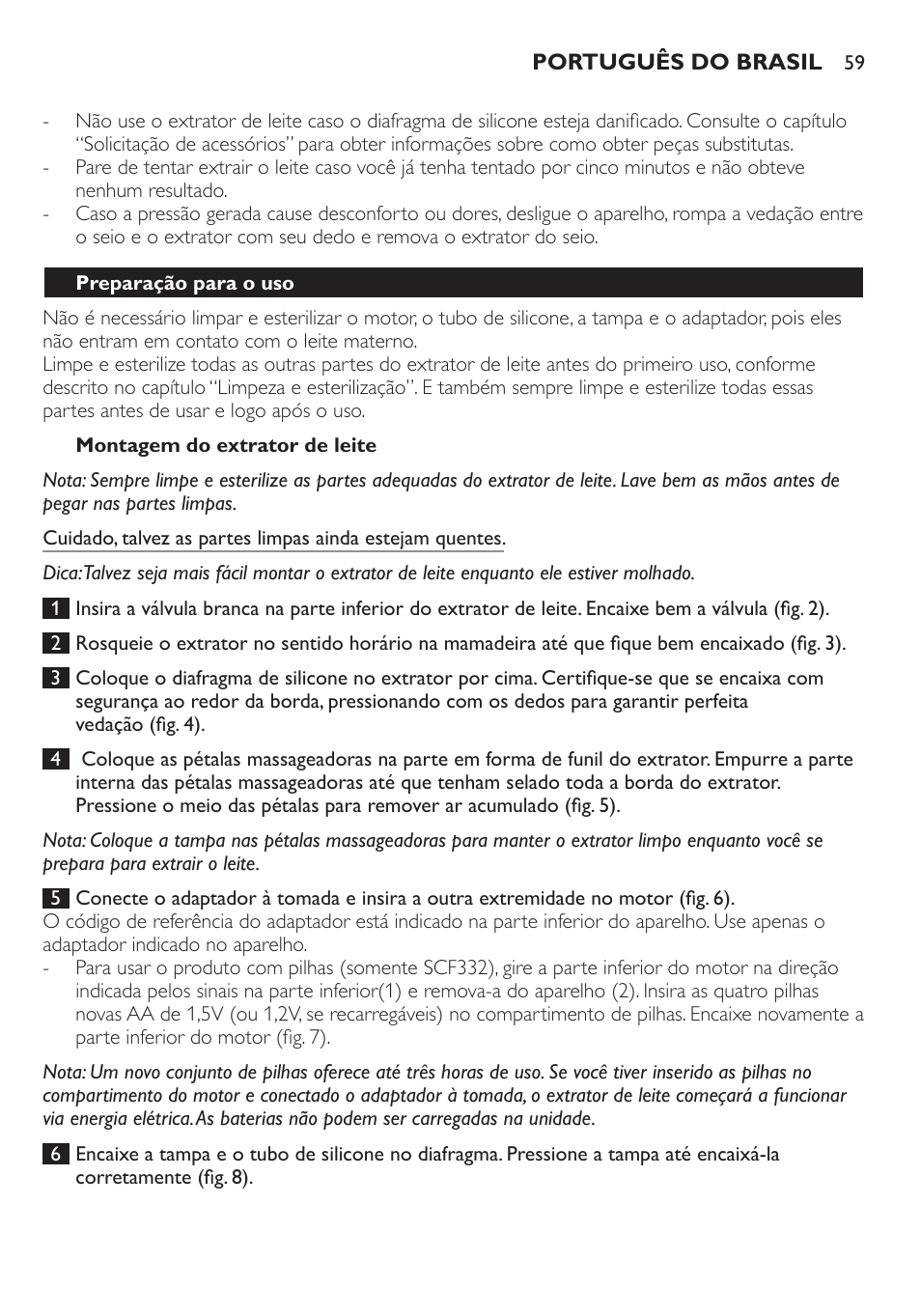 Philips AVENT Extractor eléctrico sencillo Comfort User Manual | Page 59 / 122