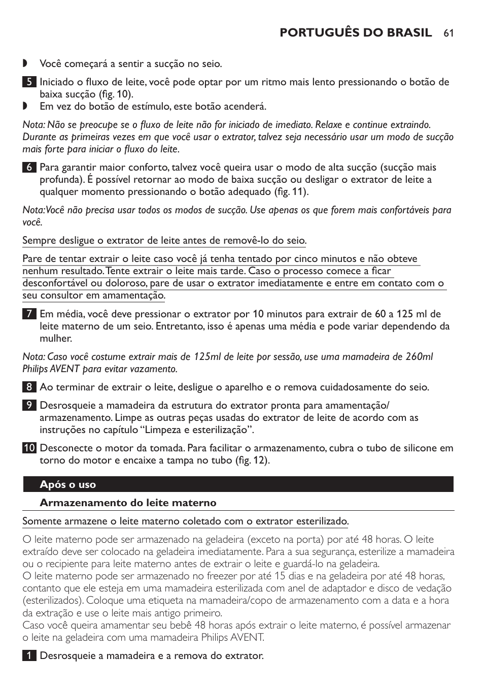 Philips AVENT Extractor eléctrico sencillo Comfort User Manual | Page 61 / 122