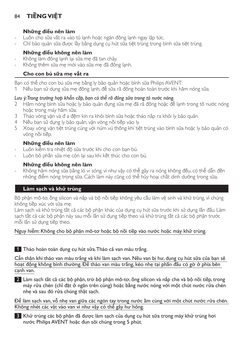Philips AVENT Extractor eléctrico sencillo Comfort User Manual | Page 84 / 122