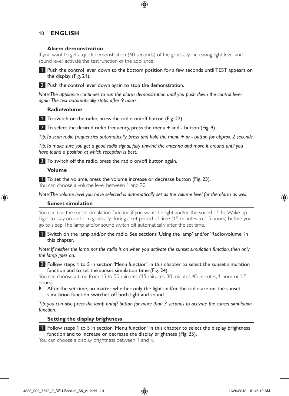 Philips Wake-up Light User Manual | Page 10 / 120