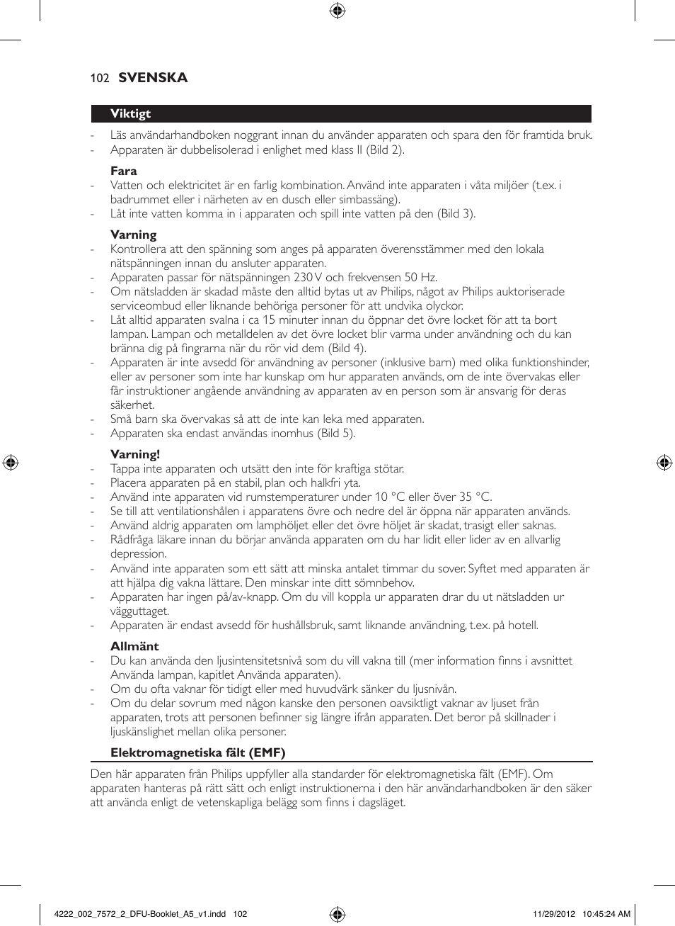 Philips Wake-up Light User Manual | Page 102 / 120