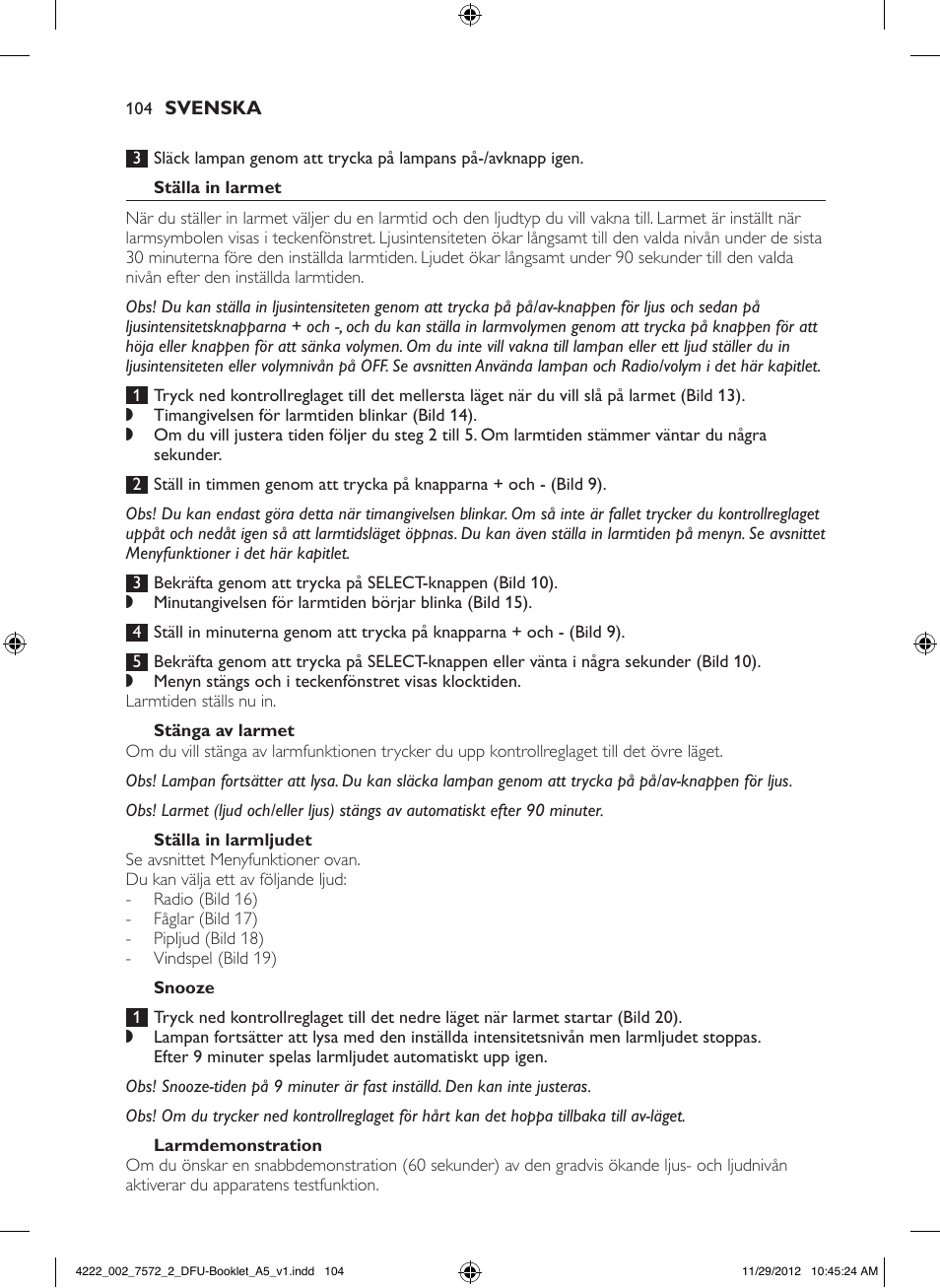 Philips Wake-up Light User Manual | Page 104 / 120