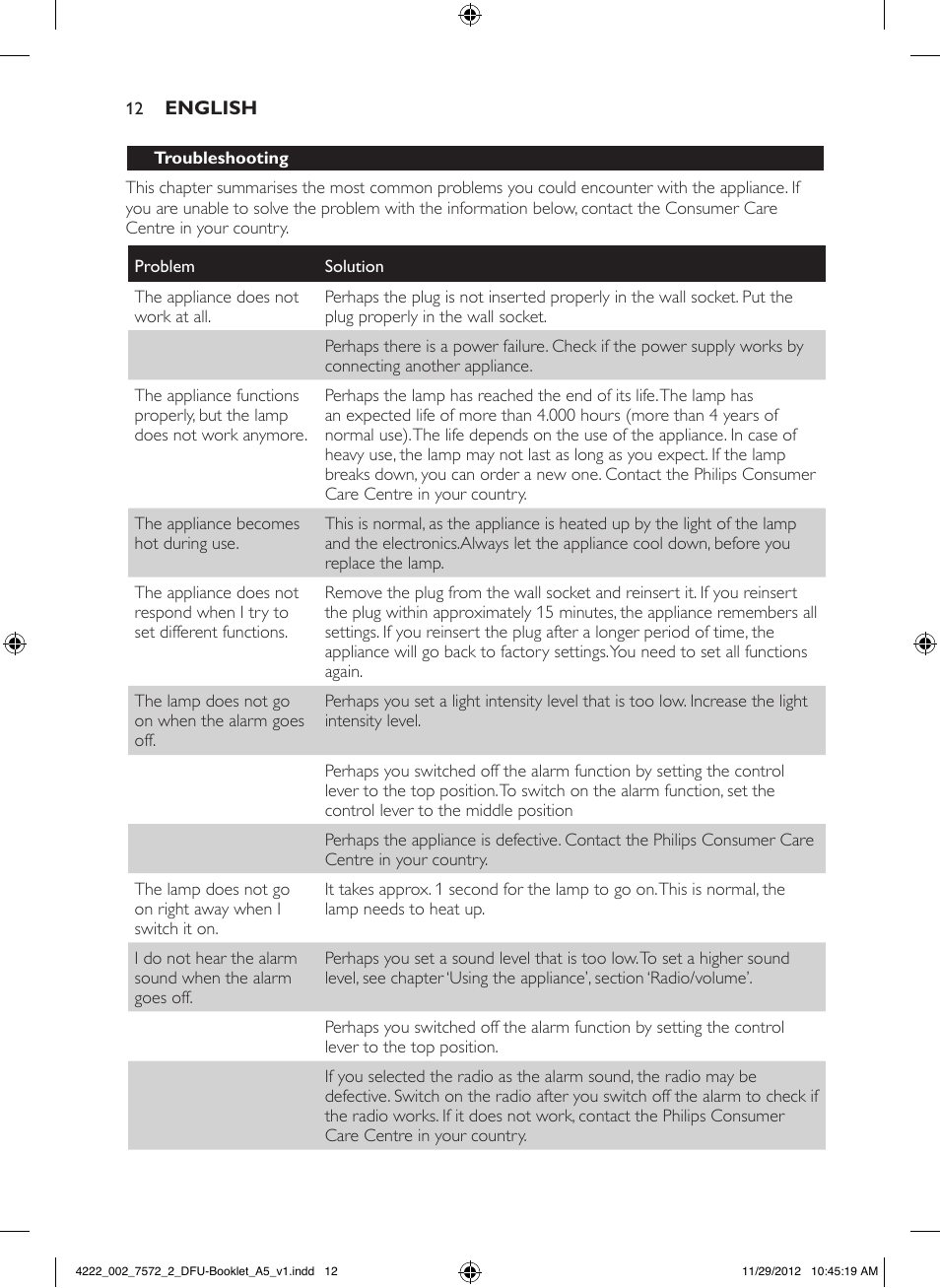 Philips Wake-up Light User Manual | Page 12 / 120