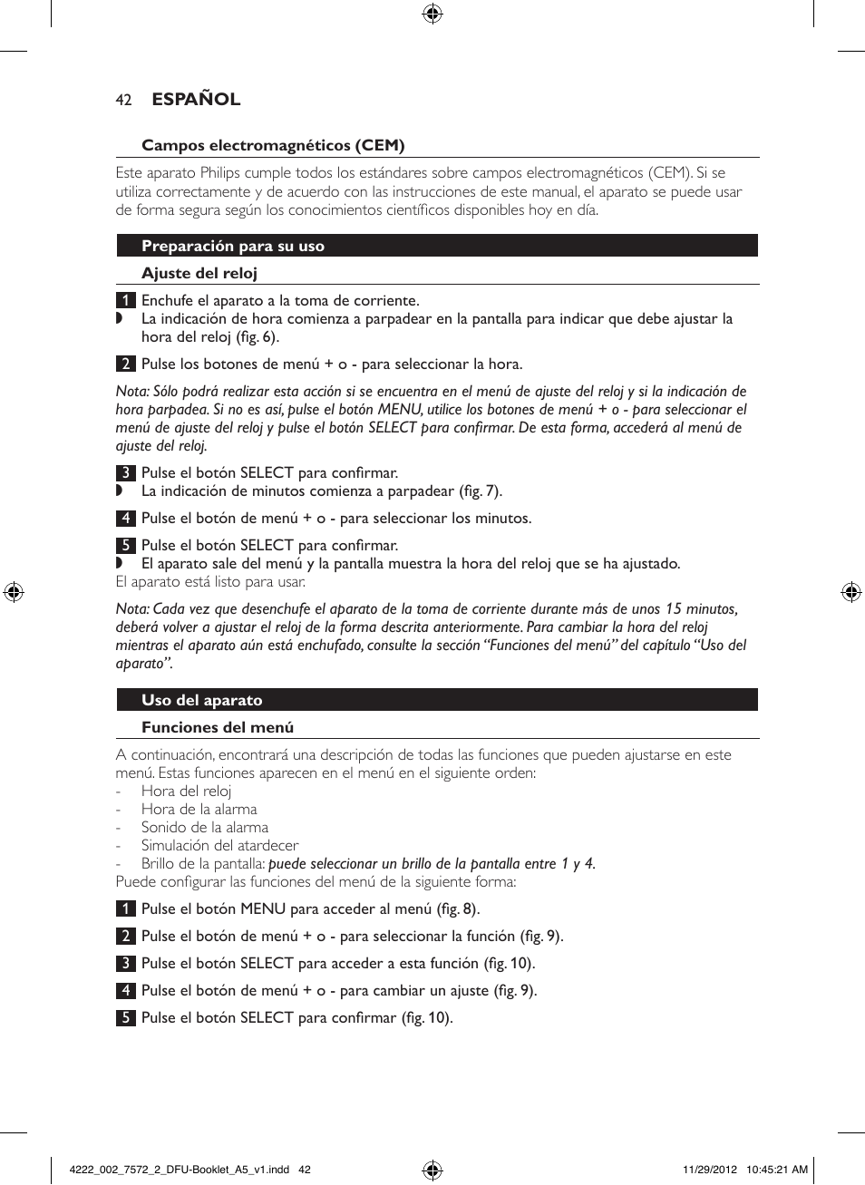 Philips Wake-up Light User Manual | Page 42 / 120