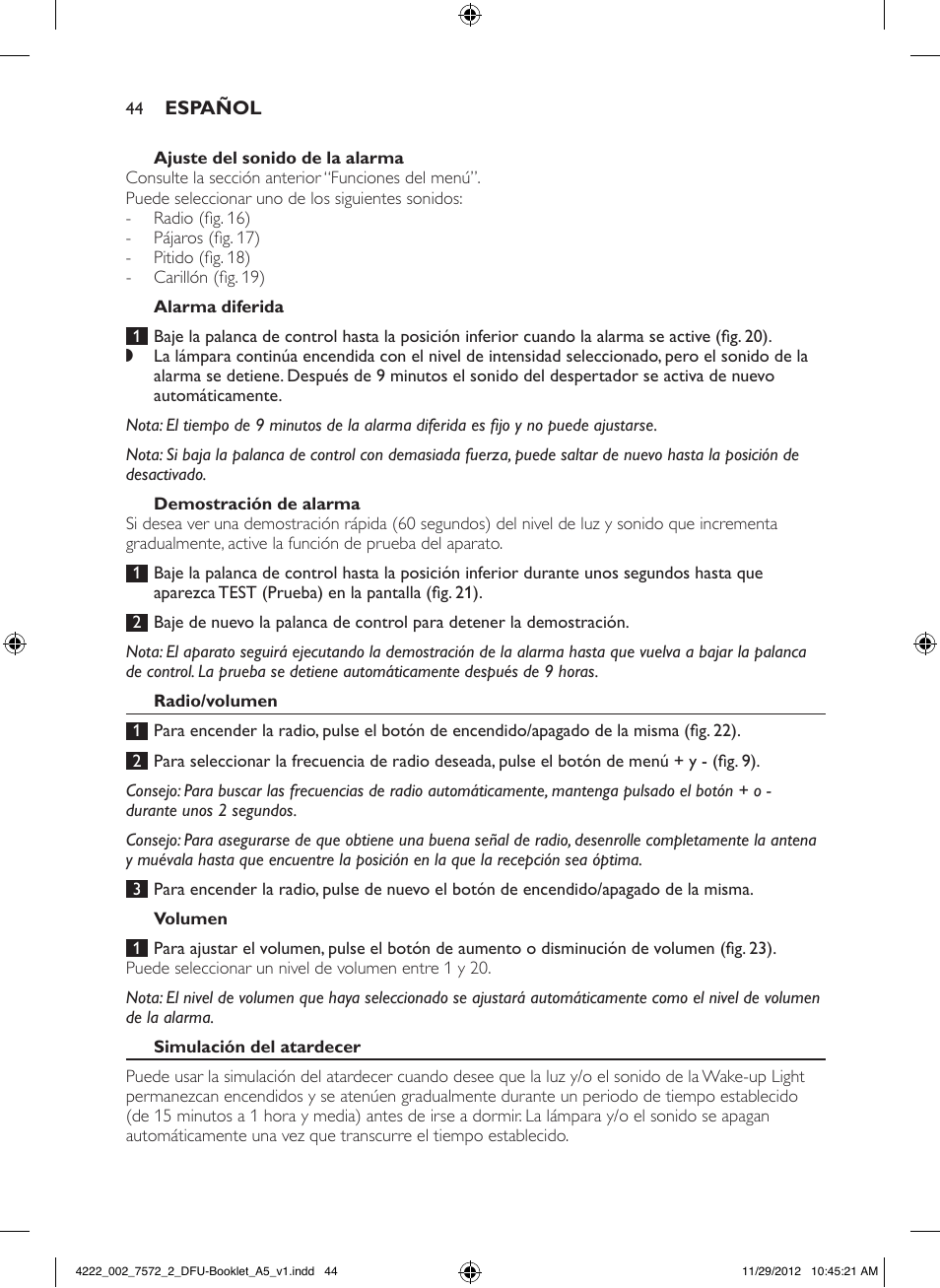 Philips Wake-up Light User Manual | Page 44 / 120