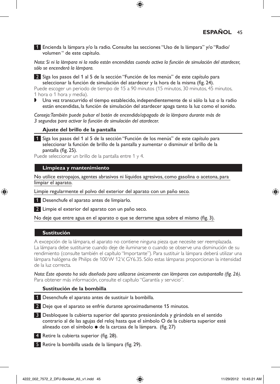 Philips Wake-up Light User Manual | Page 45 / 120