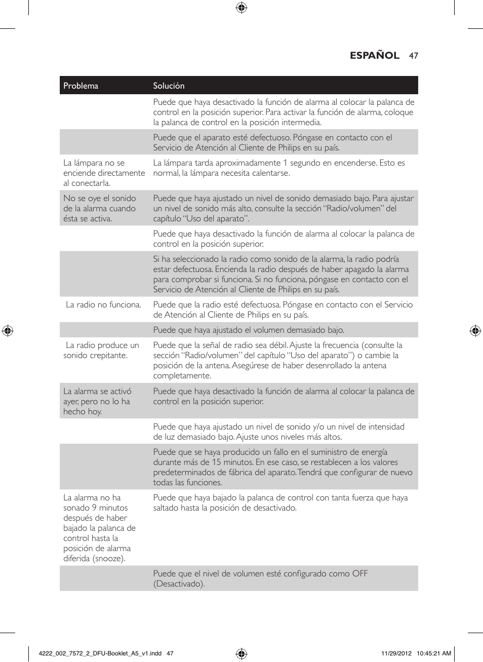 Philips Wake-up Light User Manual | Page 47 / 120