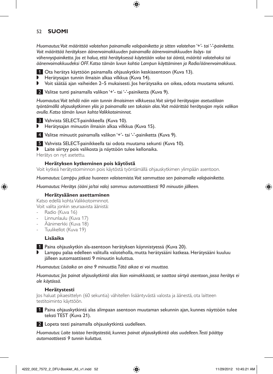 Philips Wake-up Light User Manual | Page 52 / 120