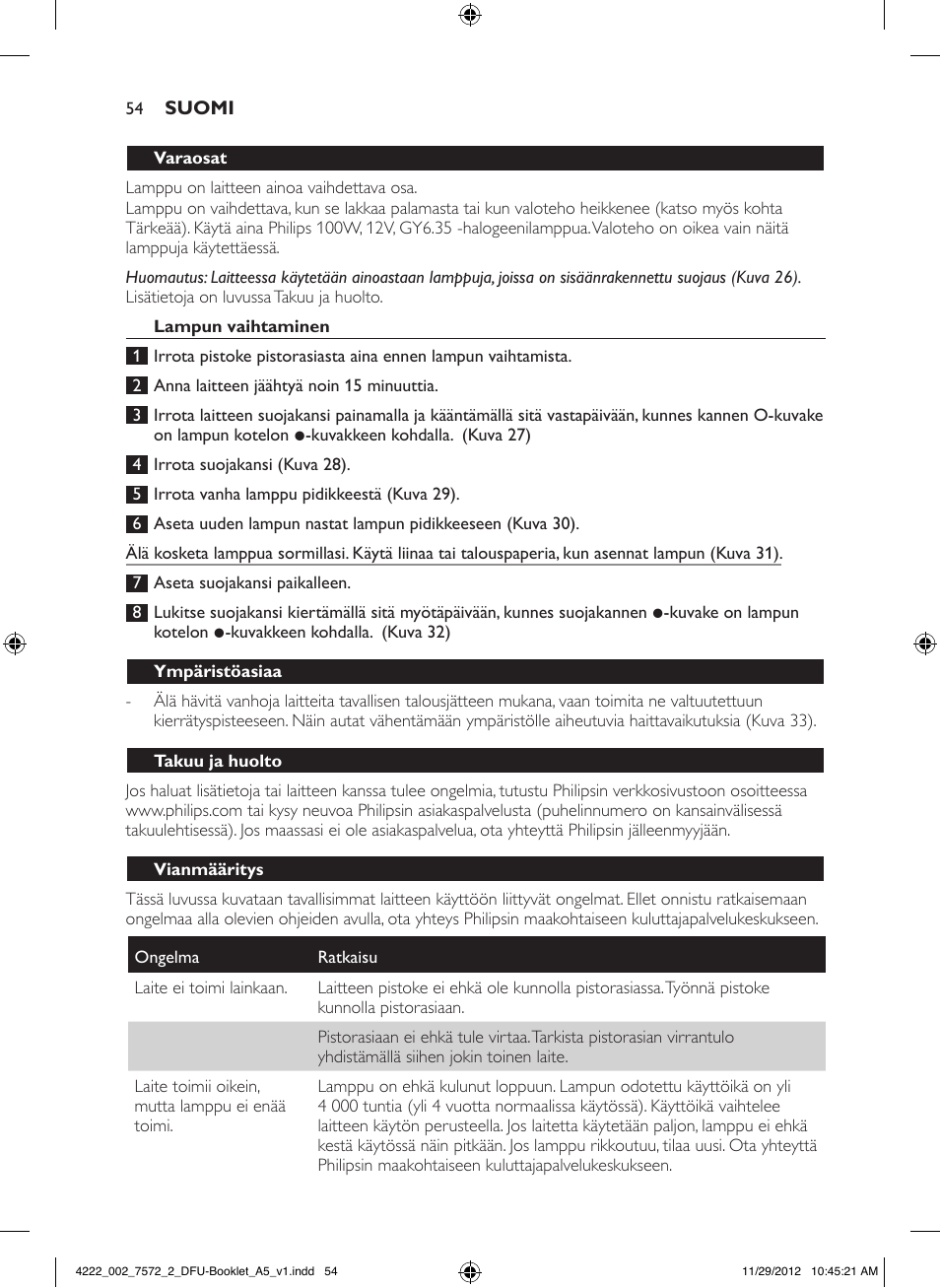 Philips Wake-up Light User Manual | Page 54 / 120