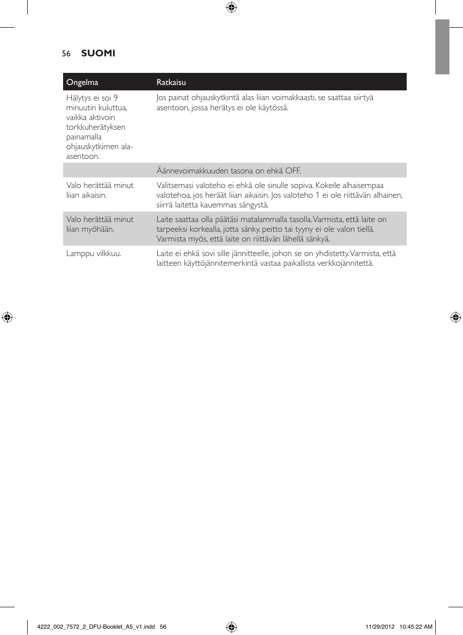 Philips Wake-up Light User Manual | Page 56 / 120