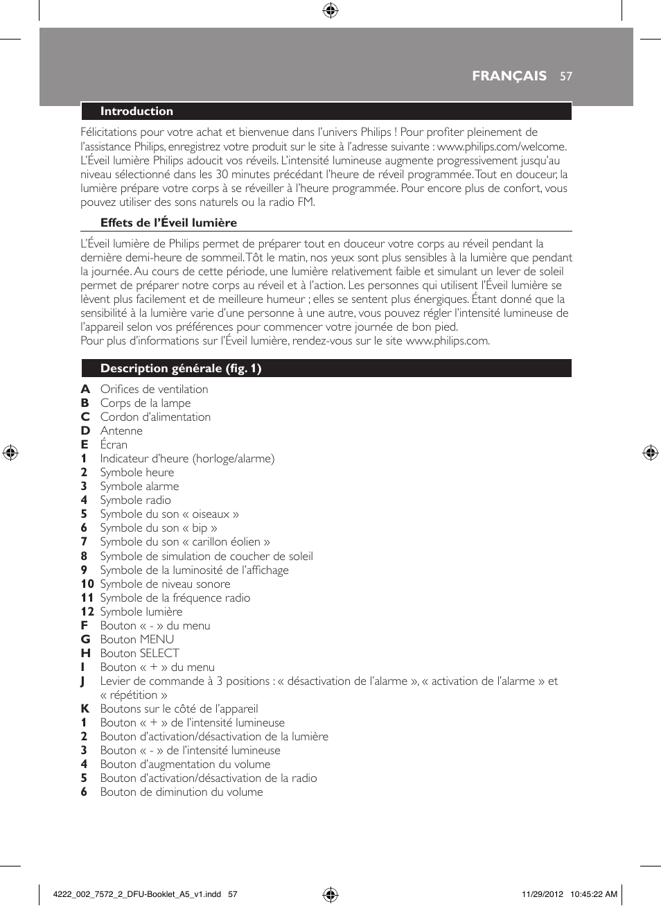 Philips Wake-up Light User Manual | Page 57 / 120