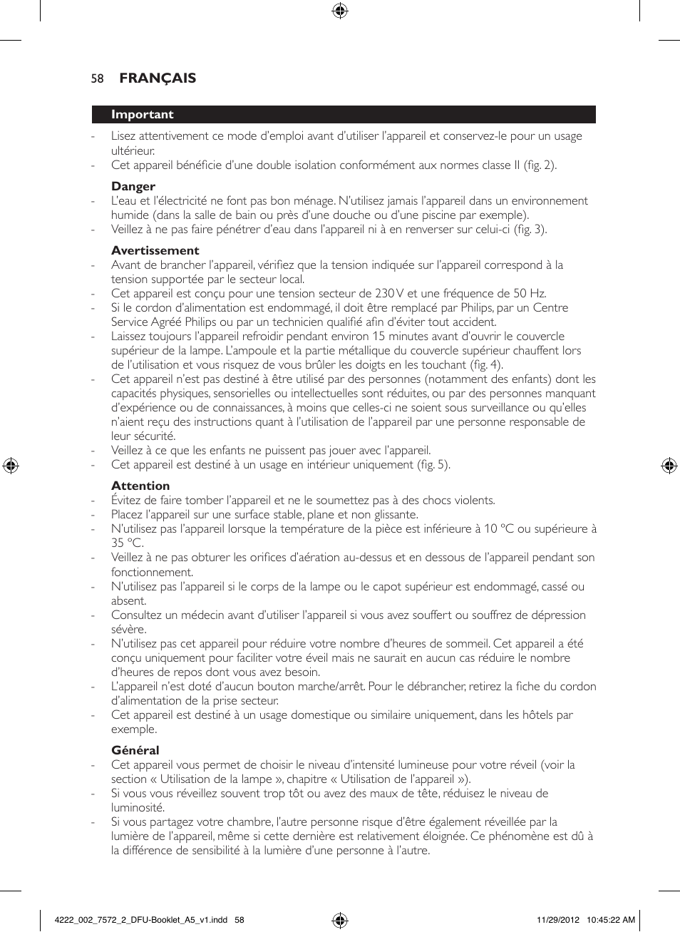 Philips Wake-up Light User Manual | Page 58 / 120