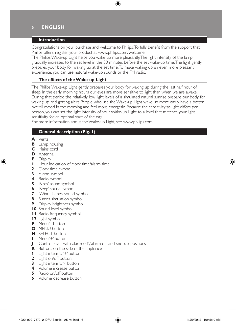 Philips Wake-up Light User Manual | Page 6 / 120