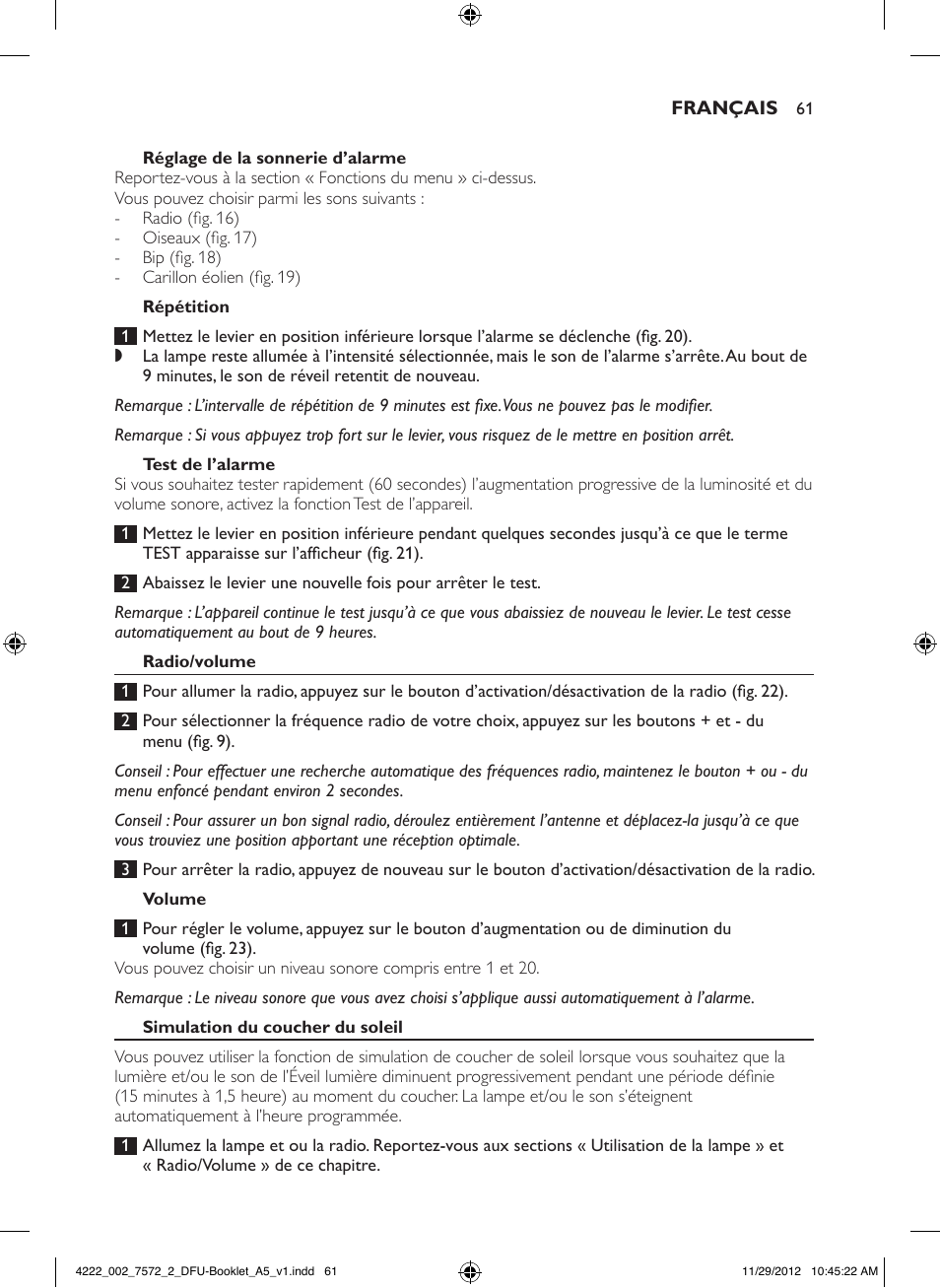 Philips Wake-up Light User Manual | Page 61 / 120