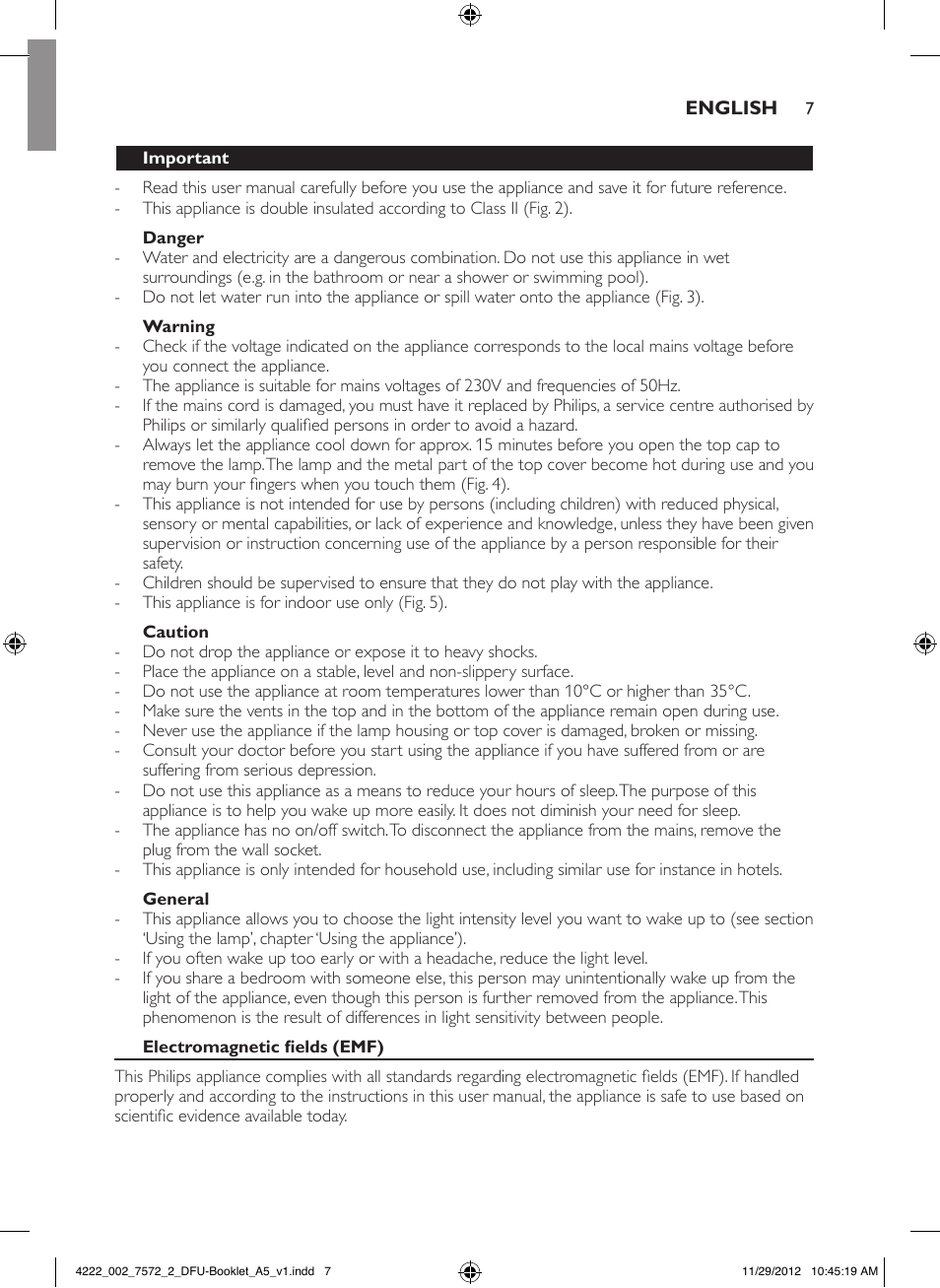 Philips Wake-up Light User Manual | Page 7 / 120