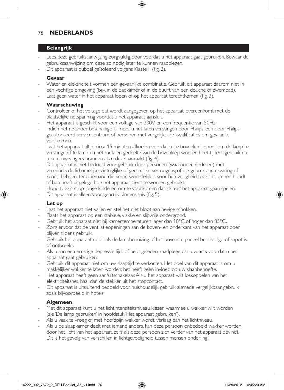 Philips Wake-up Light User Manual | Page 76 / 120