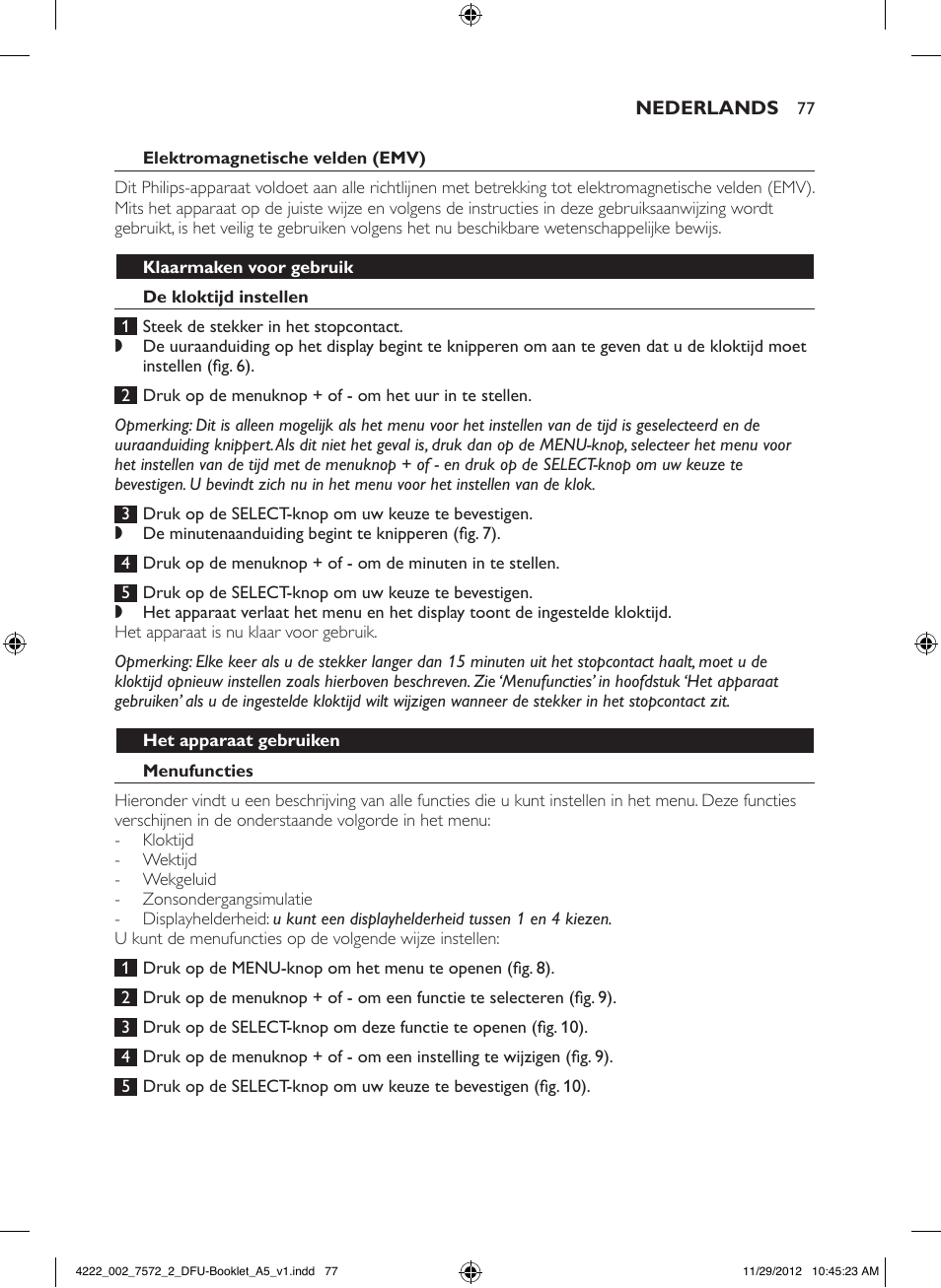 Philips Wake-up Light User Manual | Page 77 / 120