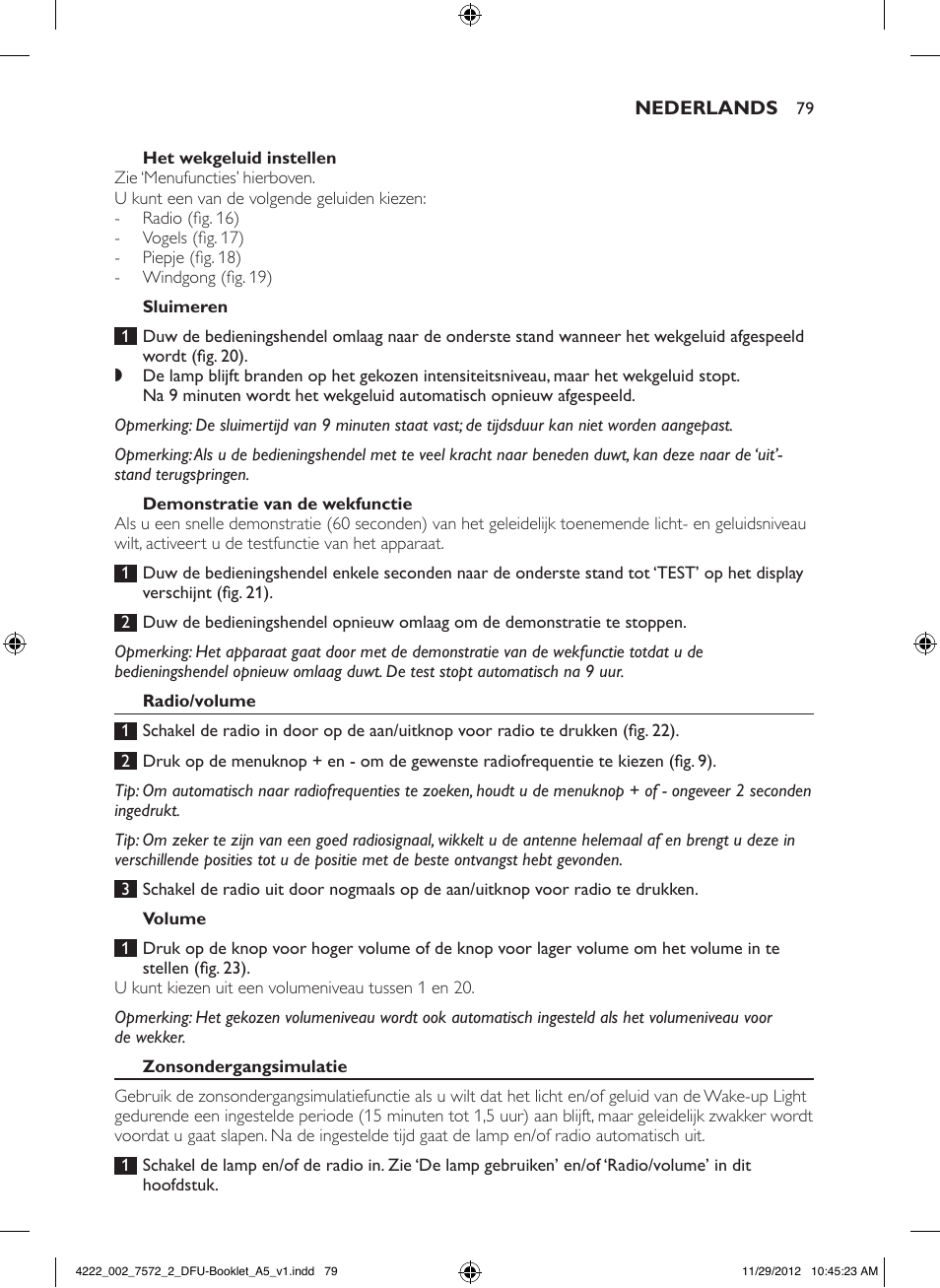 Philips Wake-up Light User Manual | Page 79 / 120