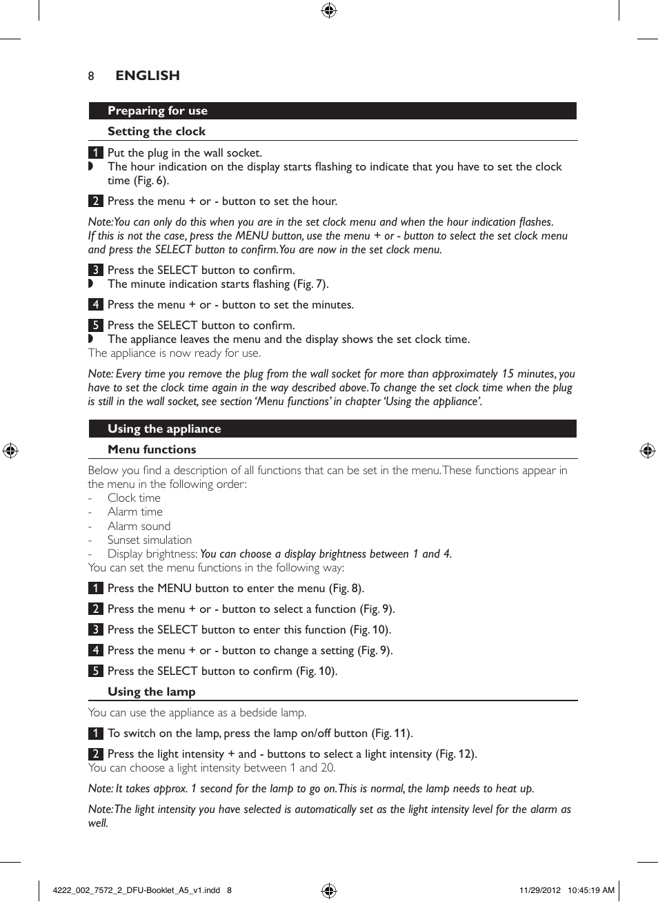 Philips Wake-up Light User Manual | Page 8 / 120