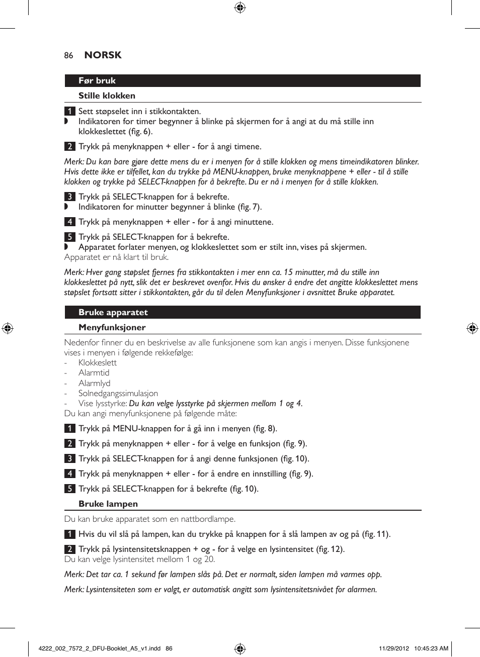 Philips Wake-up Light User Manual | Page 86 / 120