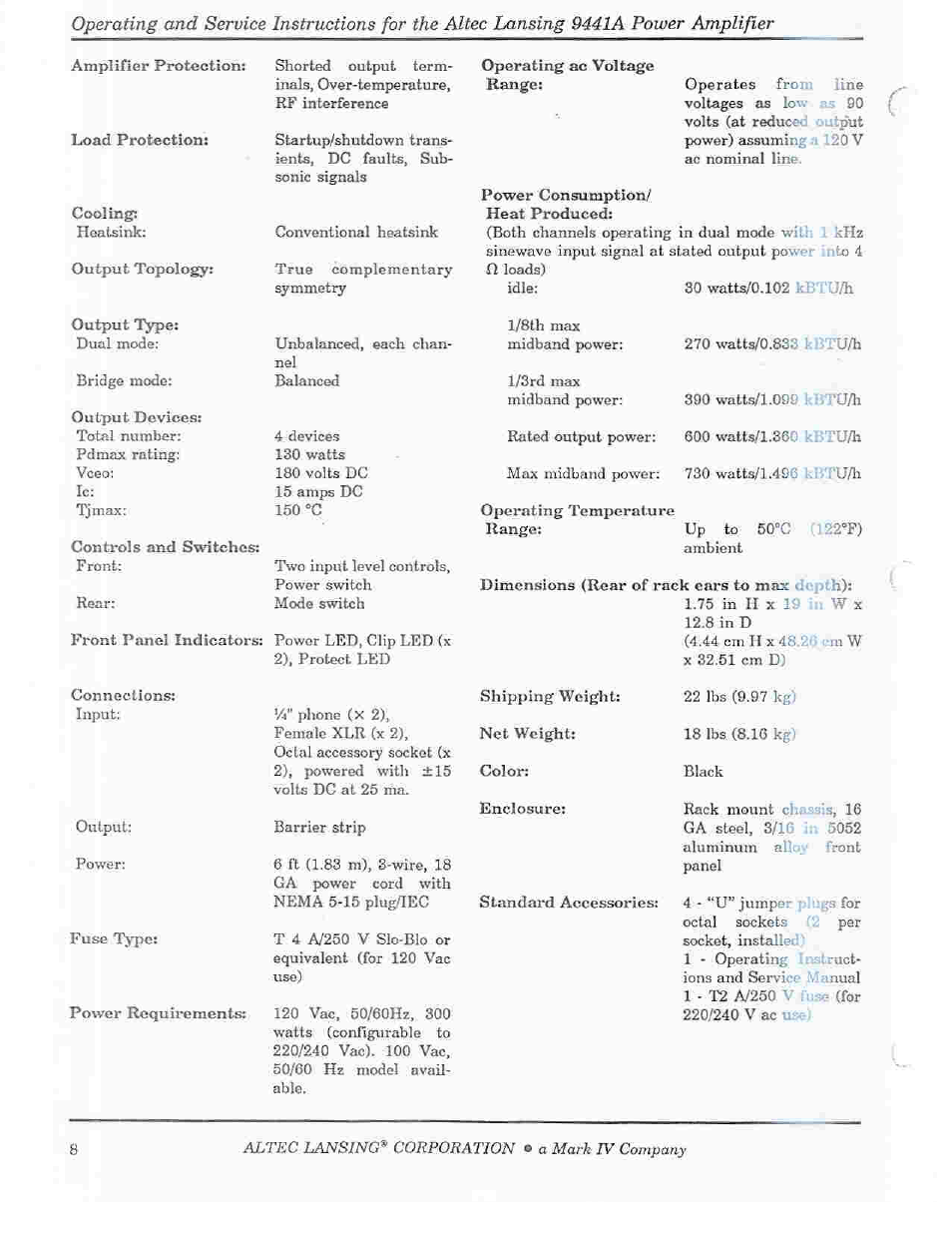 Altec Lansing 9441A User Manual | Page 10 / 20