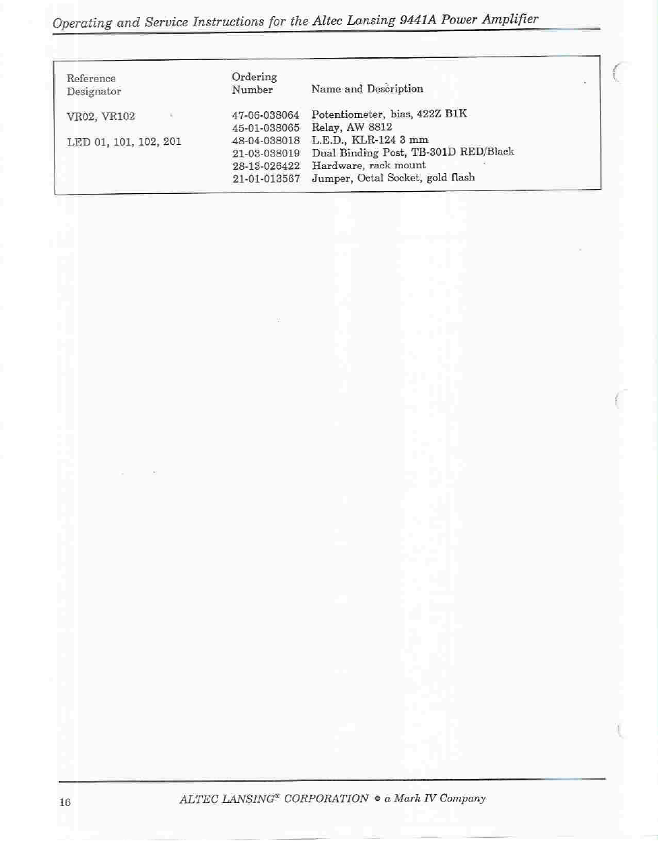 Altec Lansing 9441A User Manual | Page 18 / 20