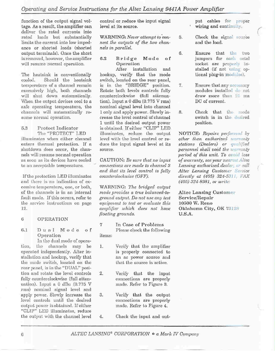 Altec Lansing 9441A User Manual | Page 8 / 20