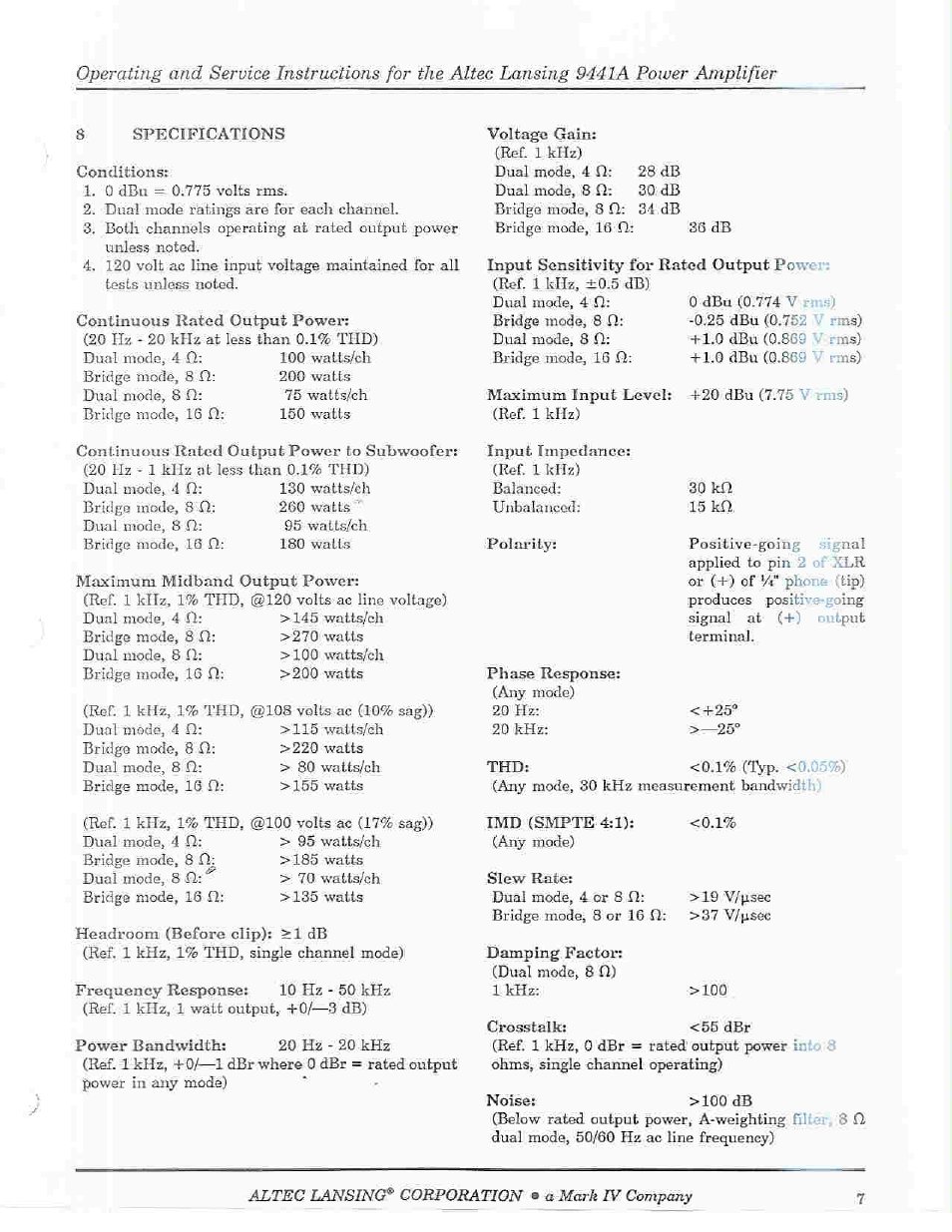 Altec Lansing 9441A User Manual | Page 9 / 20