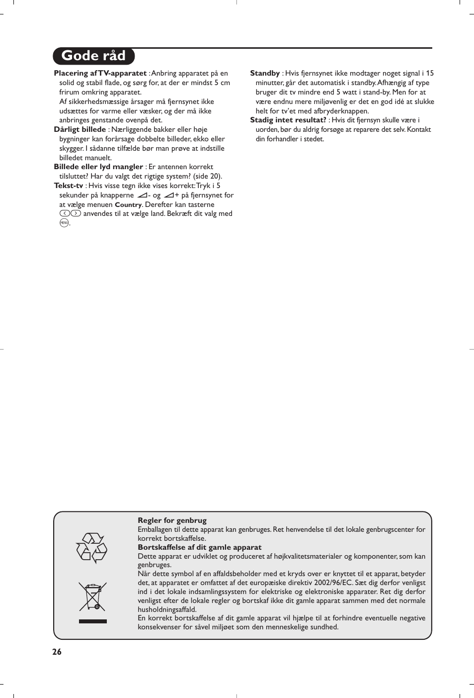 Gode råd | Philips Televisor User Manual | Page 26 / 78