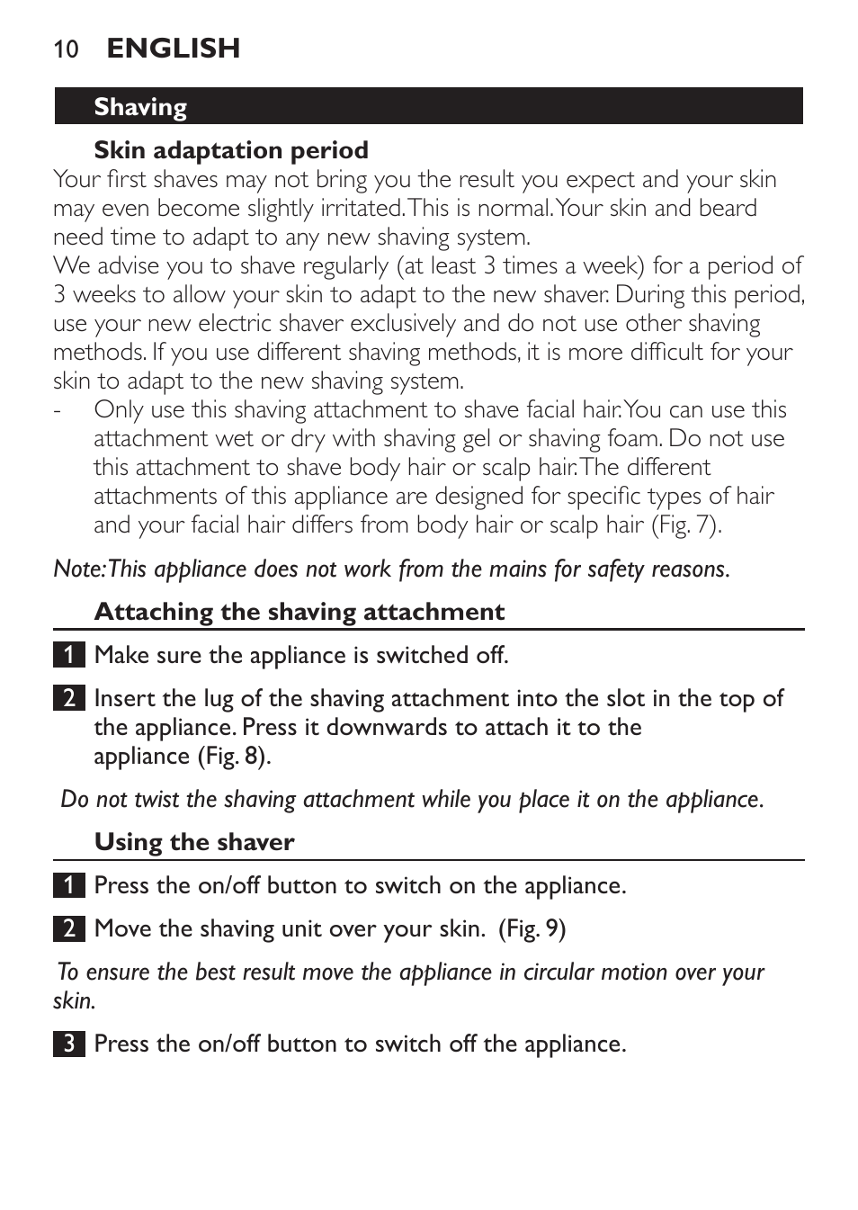 Philips Click&Style afeitado y arreglo personal User Manual | Page 10 / 228