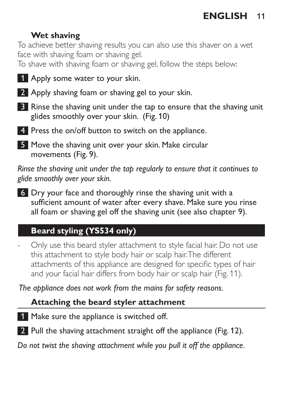 Philips Click&Style afeitado y arreglo personal User Manual | Page 11 / 228