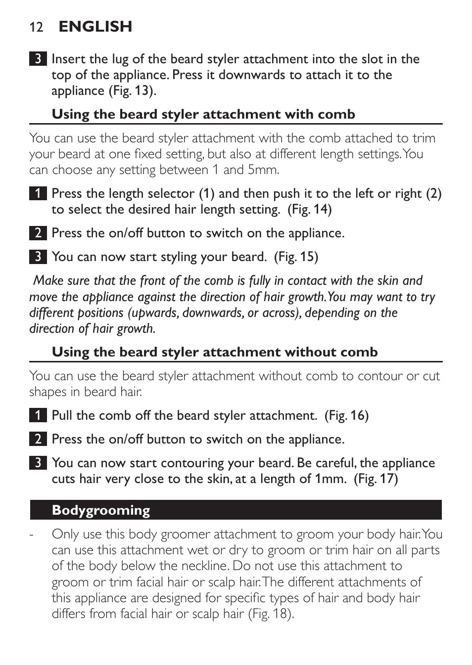 Philips Click&Style afeitado y arreglo personal User Manual | Page 12 / 228
