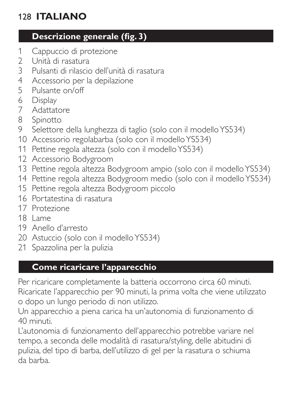 Philips Click&Style afeitado y arreglo personal User Manual | Page 128 / 228