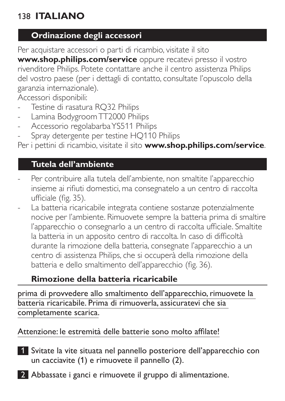 Philips Click&Style afeitado y arreglo personal User Manual | Page 138 / 228